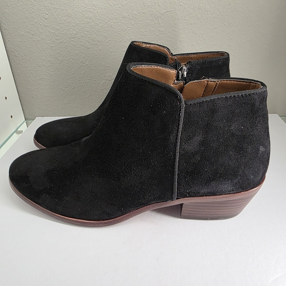 Sam Edelman Womens Black Suede‎ Bootie Block Heel Boho Comfy 7.5 - Picture 3 of 11
